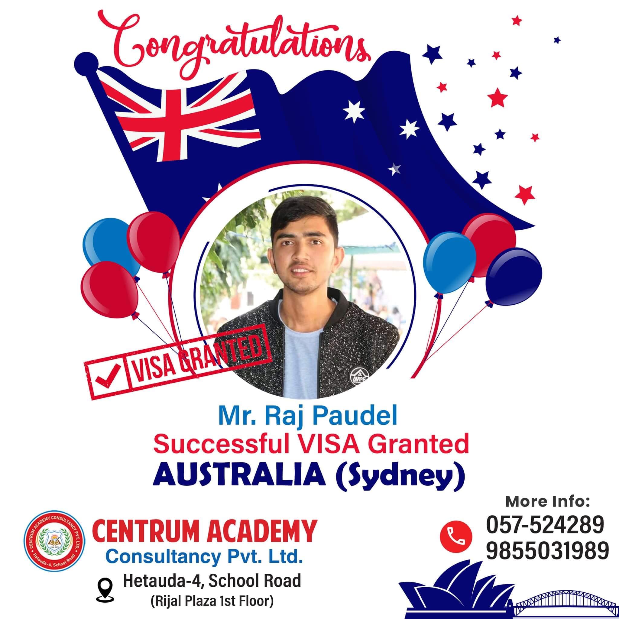 Success moment of Raj Paudel